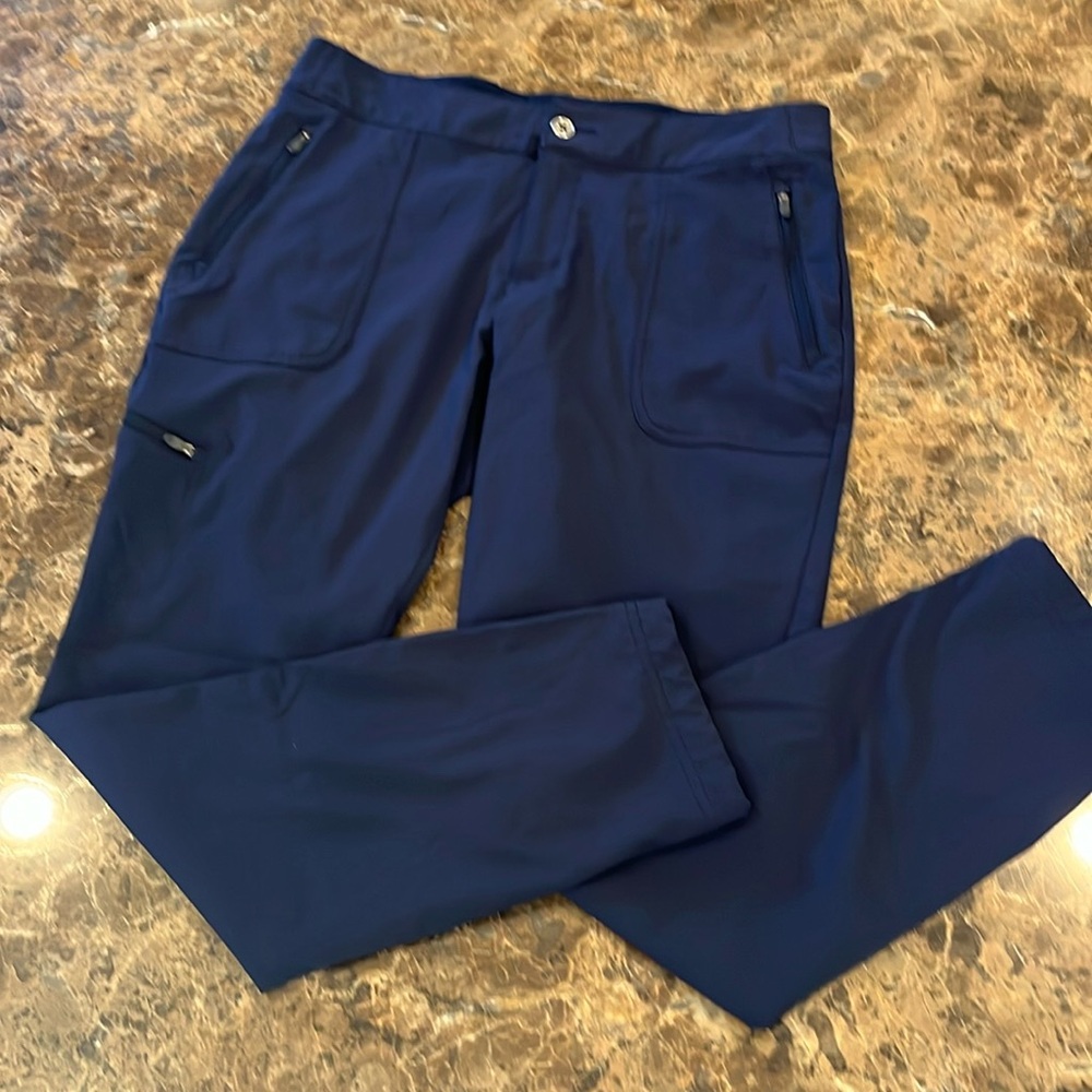 Columbia Women’s Slim Outdoor Hiking Active Pants Zipper Pockets size 12 Navy